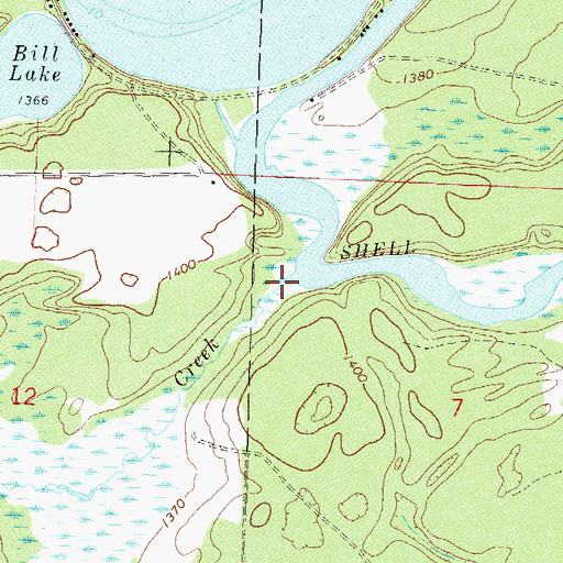 Topographic Map of Stocking Creek, MN