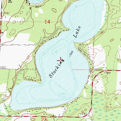 Topographic Map of Stocking Lake, MN
