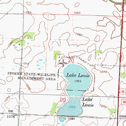 Topographic Map of Stokke State Wildlife Management Area, MN
