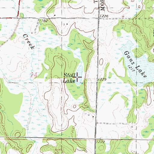 Topographic Map of Stoll Lake, MN
