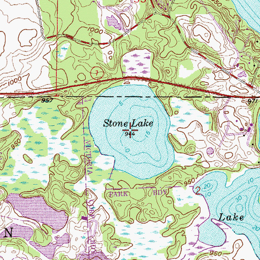Topographic Map of Stone Lake, MN