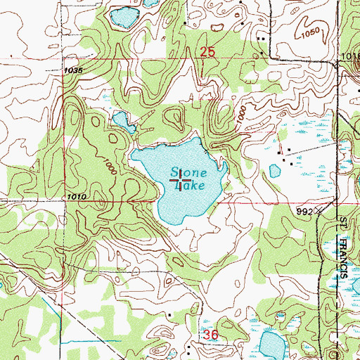 Topographic Map of Stone Lake, MN