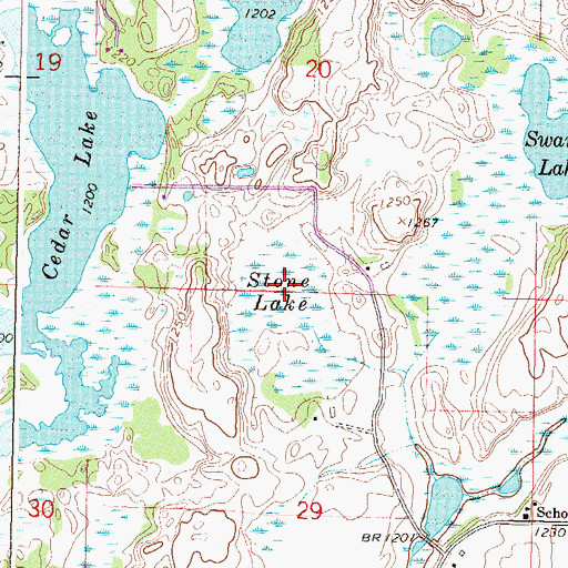 Topographic Map of Stone Lake, MN