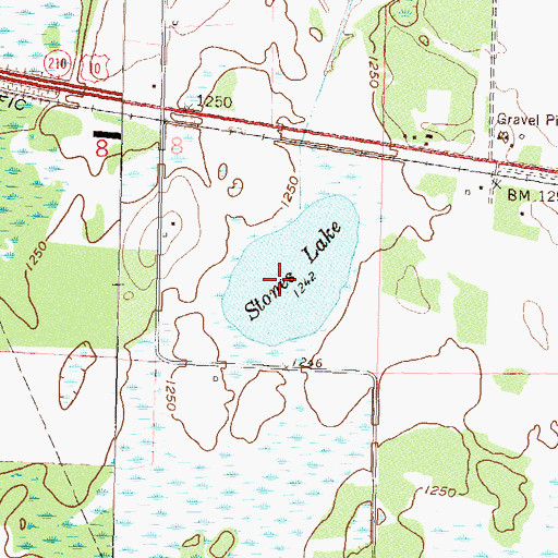 Topographic Map of Stones Lake, MN