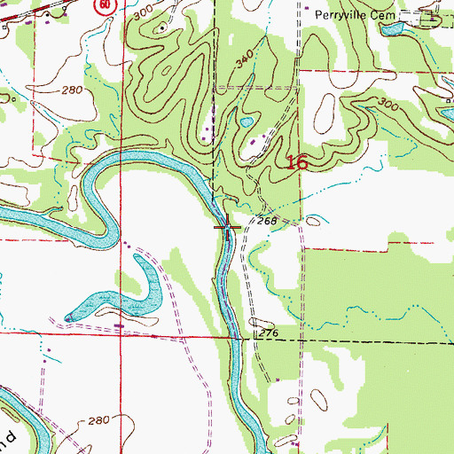 Topographic Map of Tyler Shoals, AR