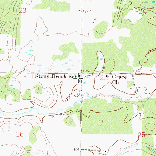 Topographic Map of Stony Brook School, MN