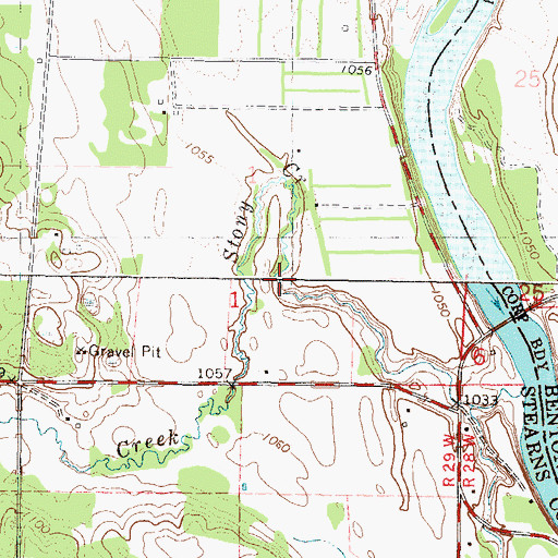 Topographic Map of Stony Creek, MN