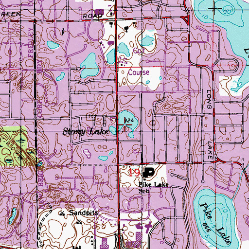 Topographic Map of Stony Lake, MN