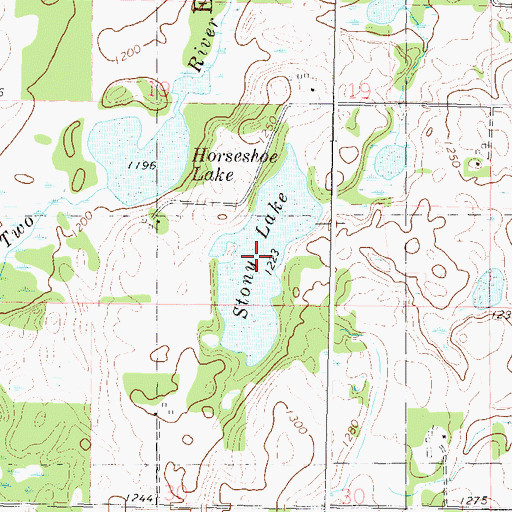 Topographic Map of Stony Lake, MN