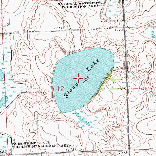Topographic Map of Stony Lake, MN