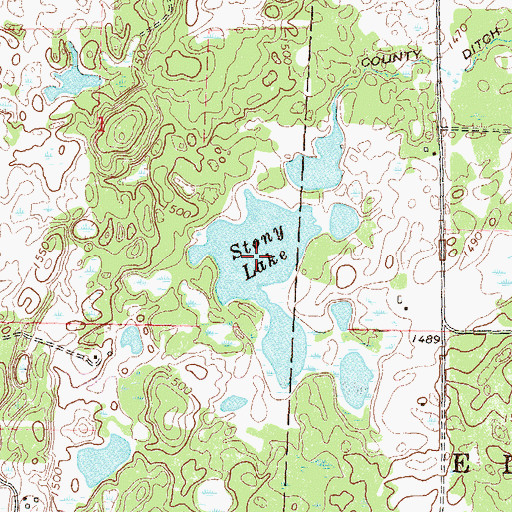 Topographic Map of Stony Lake, MN