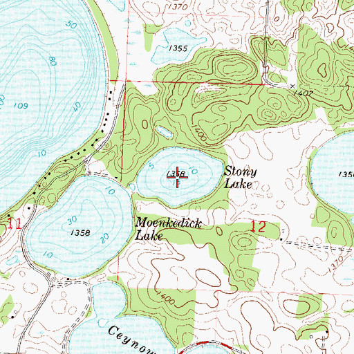 Topographic Map of Stony Lake, MN