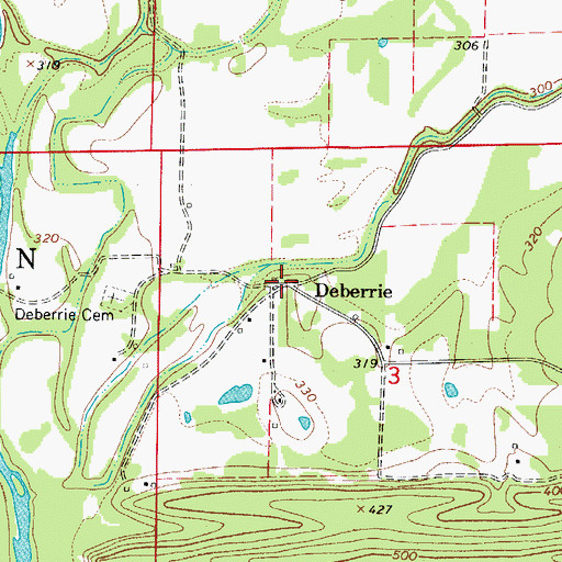 Topographic Map of Walnut Grove School (historical), AR