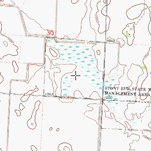 Topographic Map of Stony Run State Wildlife Management Area, MN