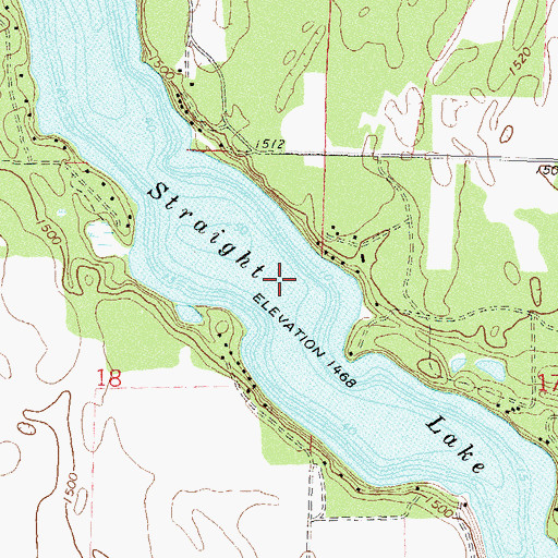 Topographic Map of Straight Lake, MN