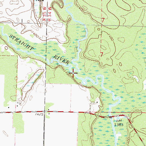 Topographic Map of Straight River, MN