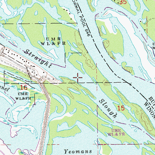 Topographic Map of Straight Slough, MN