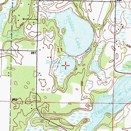 Topographic Map of Strand Lake, MN