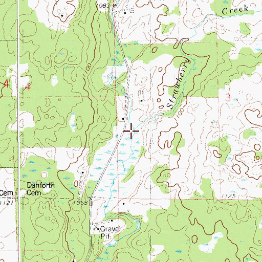 Topographic Map of Strawberry Creek, MN