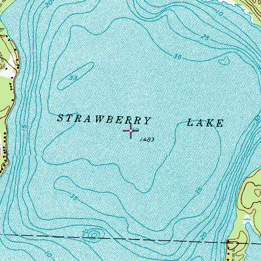 Topographic Map of Strawberry Lake, MN