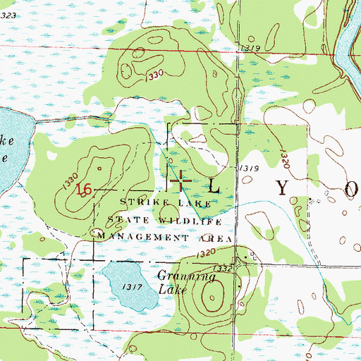 Topographic Map of Strike Lake State Wildlife Management Area, MN