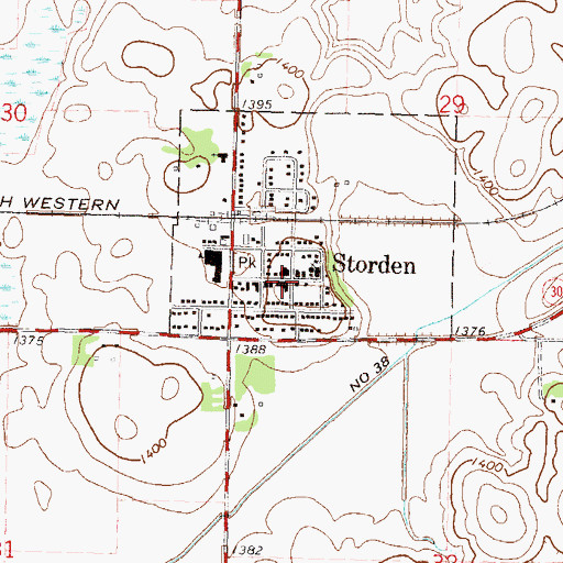 Topographic Map of Storden, MN