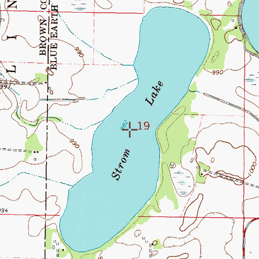 Topographic Map of Strom Lake, MN