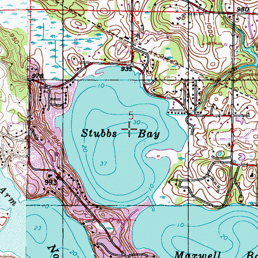 Topographic Map of Stubbs Bay, MN