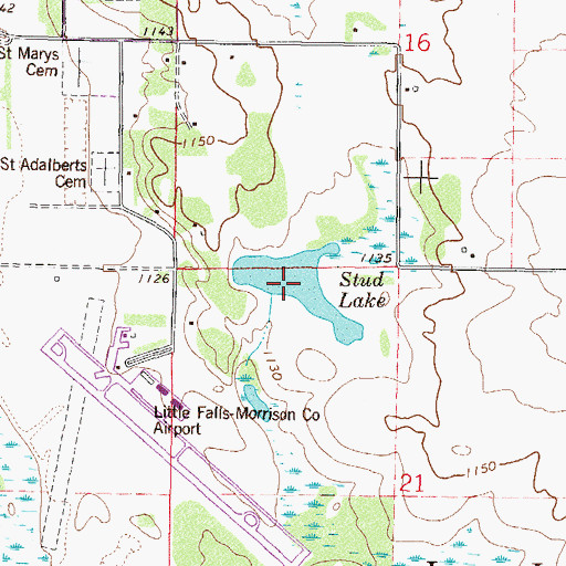 Topographic Map of Stud Lake, MN