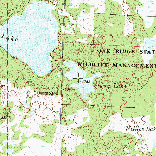 Topographic Map of Stump Lake, MN
