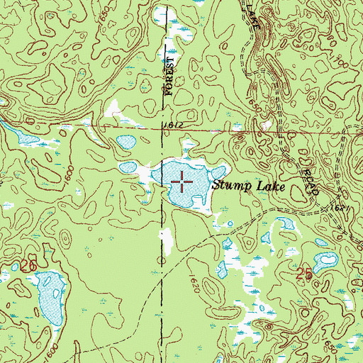 Topographic Map of Stump Lake, MN