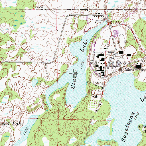 Topographic Map of Stump Lake, MN