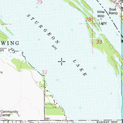 Topographic Map of Sturgeon Lake, MN