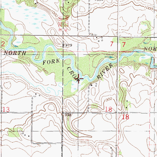 Topographic Map of Sucker Creek, MN