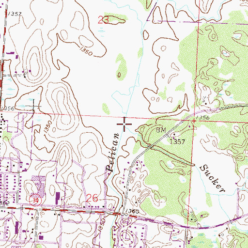 Topographic Map of Sucker Creek Number One, MN