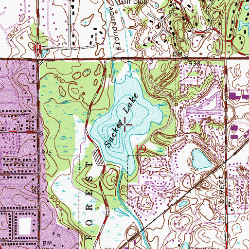 Topographic Map of Sucker Lake, MN