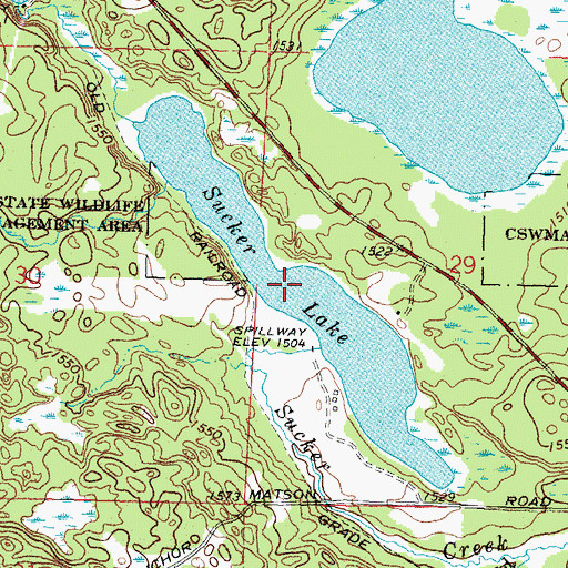 Topographic Map of Sucker Lake, MN