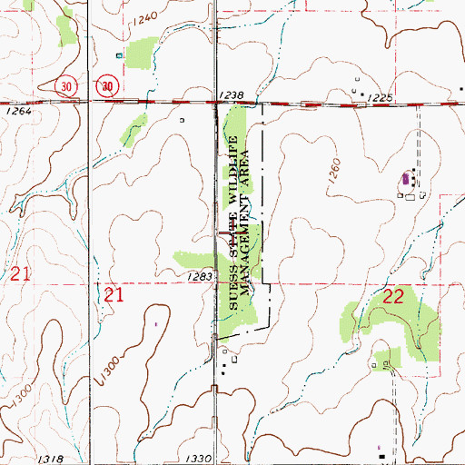 Topographic Map of Suess State Wildlife Management Area, MN