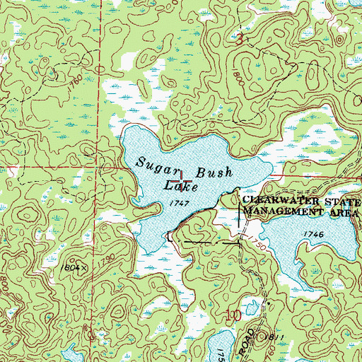 Topographic Map of Sugar Bush Lake, MN