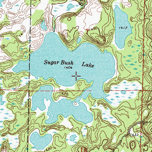 Topographic Map of Sugar Bush Lake, MN