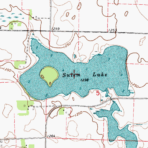 Topographic Map of Sulem Lake, MN