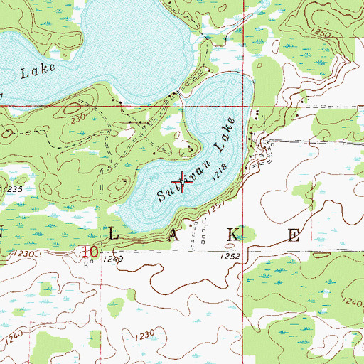 Topographic Map of Sullivan Lake, MN