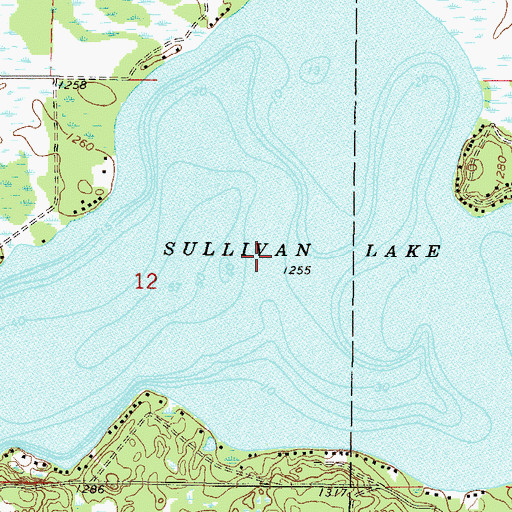 Topographic Map of Sullivan Lake, MN