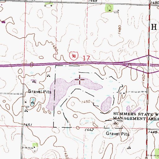 Topographic Map of Summers State Wildlife Management Area, MN
