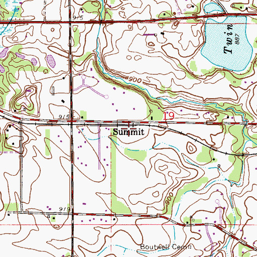 Topographic Map of Summit, MN