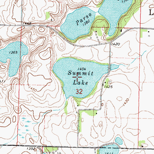 Topographic Map of Summit Lake, MN