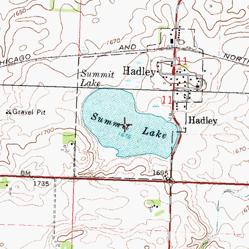 Topographic Map of Summit Lake, MN