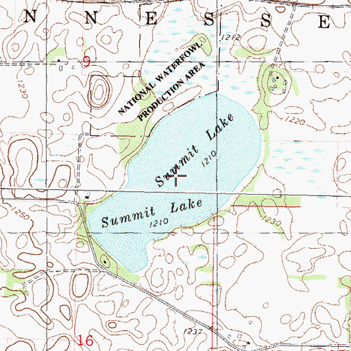 Topographic Map of Summit Lake, MN