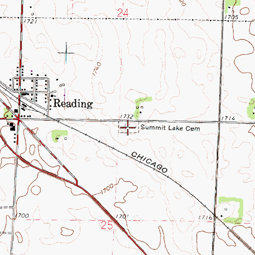 Topographic Map of Summit Lake Cemetery, MN