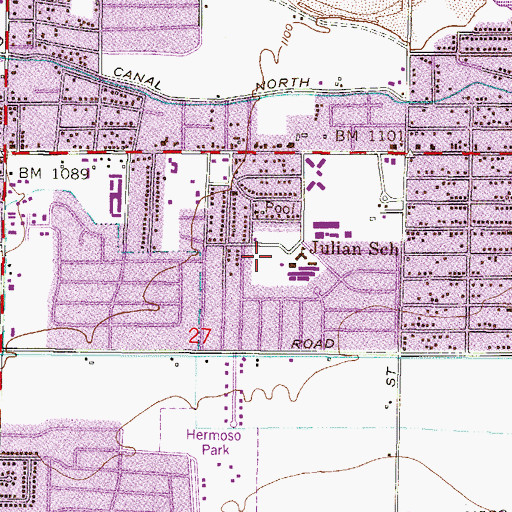 Topographic Map of Percy L Julian School, AZ